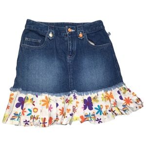 Cooper Key girls denim floral skirt size 10 *